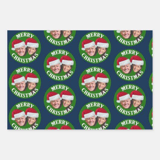 Joe Biden Kamala Harris 2020 w/Weihnachtsmannmütze Geschenkpapier Set (Vorderseite 3)