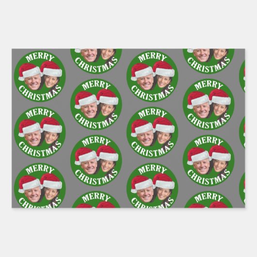 Joe Biden Kamala Harris 2020 w/Weihnachtsmannmütze Geschenkpapier Set (Vorderseite 2)