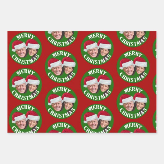 Joe Biden Kamala Harris 2020 w/Weihnachtsmannmütze Geschenkpapier Set (Vorderseite)