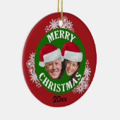 Joe Biden Kamala Harris 2020 w/Weihnachtsmannmütze Keramik Ornament (Rechts)