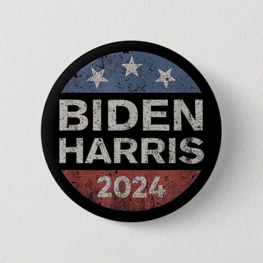 Joe Biden Kamala Harris 2024 Retro Vintag Button (Vorderseite)