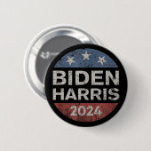 Joe Biden Kamala Harris 2024 Retro Vintag Button (Vorne & Hinten)