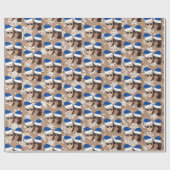 Joe Biden + Kamala Harris Blue Hat Kraft Weihnacht Geschenkpapier (Flach)