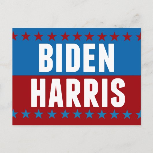 Joe Biden Kamala Harris Blue Red Stars Postkarte (Vorderseite)