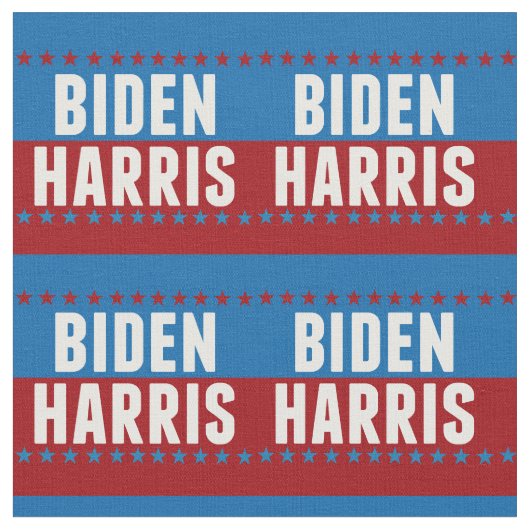 Joe Biden Kamala Harris Blue Red Stars Stoff (Nahaufnahme)