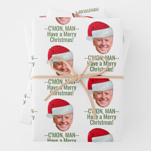 Joe Biden Kamala Harris Joe Weihnachtsmannmütze - Geschenkpapier Set (Beispiel)