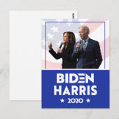 JOE BIDEN KAMALA HARRIS MICROPHONE Speech 2020 Postkarte (Vorne/Hinten)