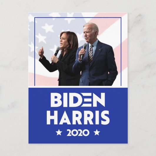 JOE BIDEN KAMALA HARRIS MICROPHONE Speech 2020 Postkarte (Vorderseite)