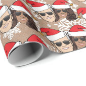 Joe Biden + Kamala Harris Red Hat Kraft Weihnachte Geschenkpapier (Rolleneckpunkt)