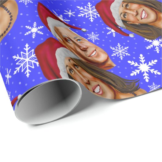 Joe Biden Kamala Harris Snowflakes Weihnachtscreme Geschenkpapier (Rolleneckpunkt)
