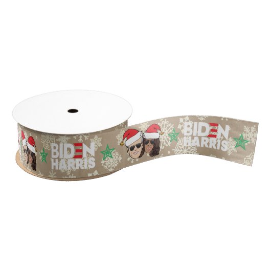 Joe Biden Kamala Harris Taupe Weihnachtsgeschenk Ripsband (Spule)