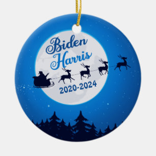 Joe Biden Kamala Harris Weihnachtsmann-Keramik Keramik Ornament