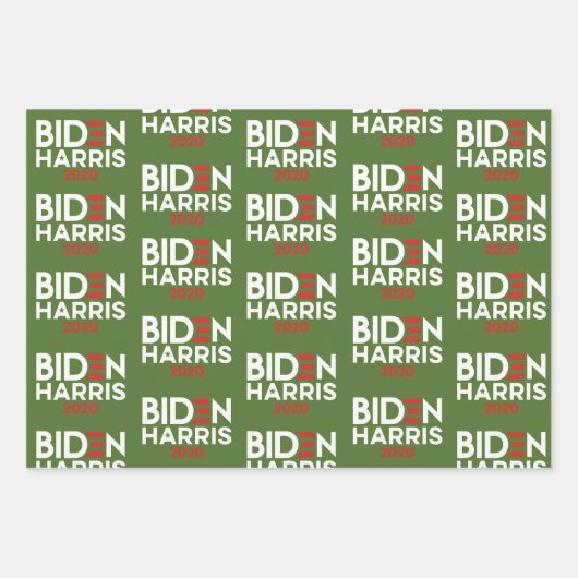 Joe Biden Kamala Harris Weihnachtsmannmütze Frohe  Geschenkpapier Set (Vorderseite 3)