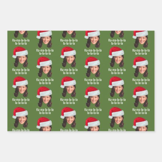 Joe Biden Kamala Harris Weihnachtsmannmütze Frohe Geschenkpapier Set (Vorderseite 2)