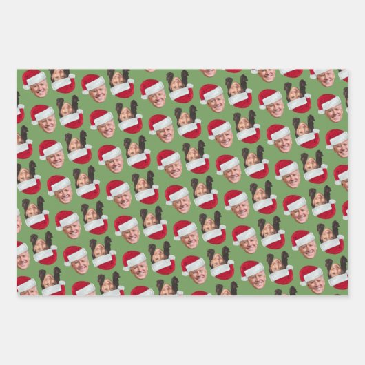 Joe Biden Kamala Harris Weihnachtsmannmütze Weihna Geschenkpapier Set (Vorderseite 3)