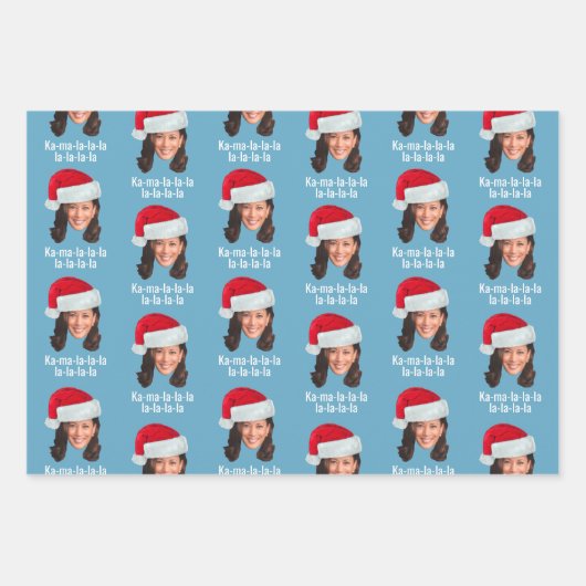 Joe Biden Kamala Harris Weihnachtsmannmütze Weihna Geschenkpapier Set (Vorderseite 2)
