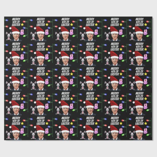 JOE BIDEN KONFUSED CHRISTMAS FUNNY WRAPPING GESCHENKPAPIER (Flach)