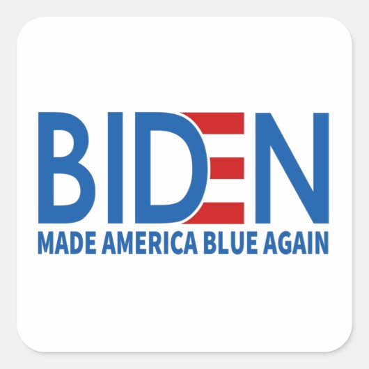 Joe Biden Made America Blue Wiede Quadratischer Aufkleber (Vorderseite)