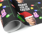 JOE BIDEN MERRY 4. EASTER CHRISTMAS GESCHENKPAPIER (Rolleneckpunkt)