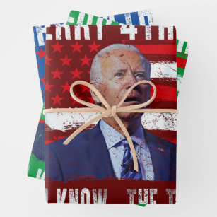 Joe Biden Merry 4. von Ihnen wissen ... Das Gesche Geschenkpapier Set