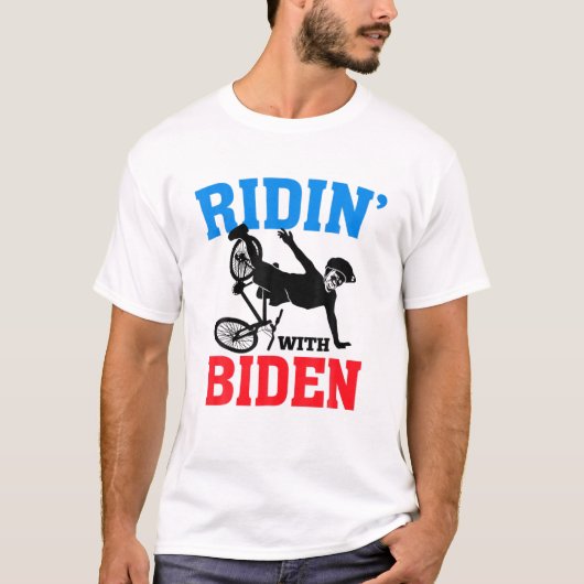 Joe Biden mit Biden Funny Ridin mit Bide T-Shirt (Vorderseite)