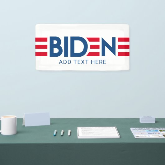 Joe Biden - moderne rote Streifen und blauer Name  Banner (Messe)