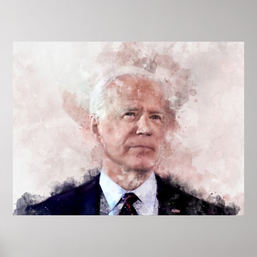 Joe Biden porträtiert in Aquarellfarben Poster (Vorne)