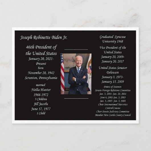 Joe Biden Präsident Postkarte (Vorderseite)