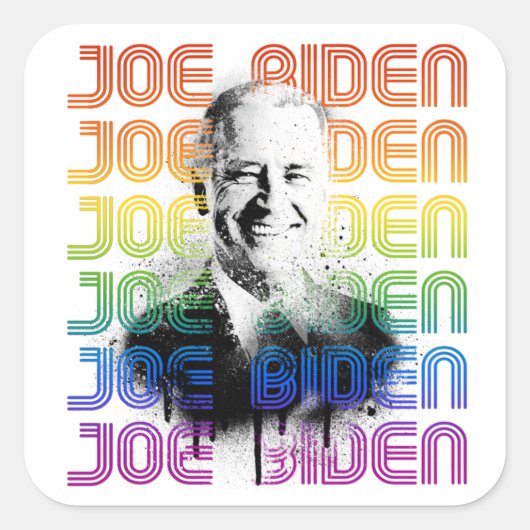 Joe Biden Pride Quadratischer Aufkleber (Vorderseite)