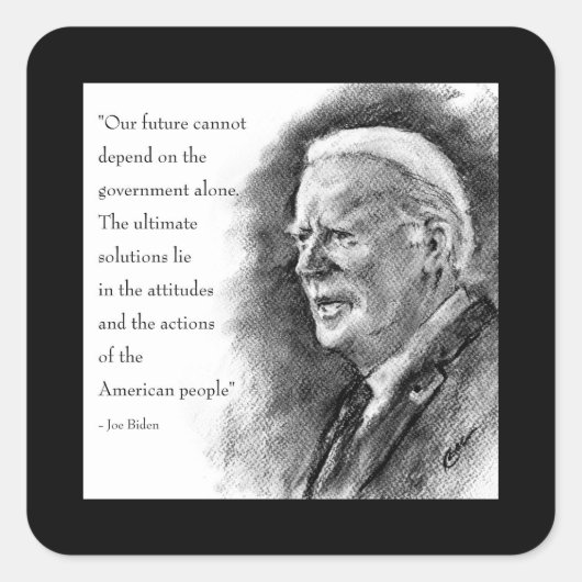 Joe Biden & Quote Quadratischer Aufkleber (Vorderseite)