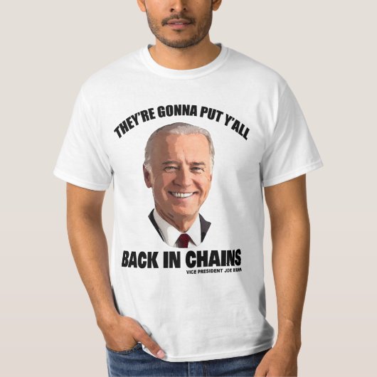 Joe Biden-Rückseite in der Ketten-Anmerkung T-Shirt (Vorderseite)