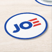 Joe Biden Runder Pappuntersetzer (Angewinkelt)