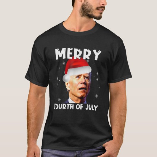 Joe Biden Santa Merry Amerikanische Unabhängigkeit T-Shirt (Vorderseite)