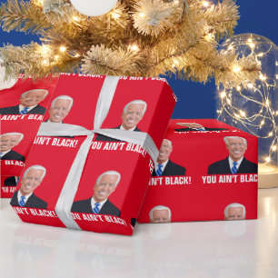 JOE BIDEN SIE NICHT SCHWARZ! FUNNY CHRISTMAS WRAPP GESCHENKPAPIER