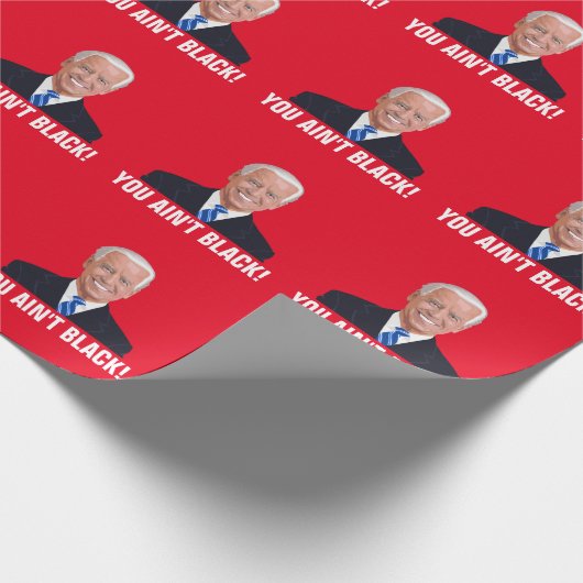 JOE BIDEN SIE NICHT SCHWARZ! FUNNY CHRISTMAS WRAPP GESCHENKPAPIER (Ecke)