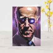 Joe Biden Sunglasses Lila Hintergrund Karte (Gelbe Blume)