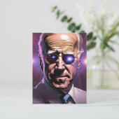 Joe Biden Sunglasses Lila Hintergrund Postkarte (Stehend Vorderseite)
