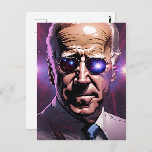 Joe Biden Sunglasses Lila Hintergrund Postkarte (Vorne/Hinten)