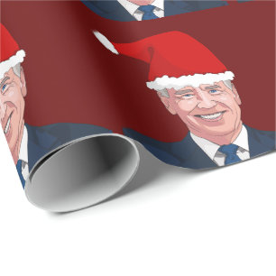 JOE BIDEN TRAARING WEIHNACHTSMANNMÜTZE WRAPPING PA GESCHENKPAPIER