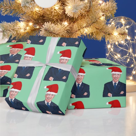 JOE BIDEN TRAARING WEIHNACHTSMANNMÜTZE WRAPPING PA GESCHENKPAPIER (Feiertage)