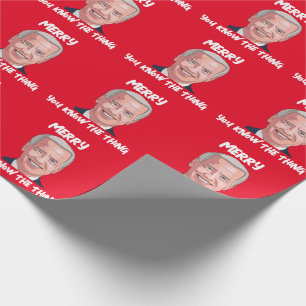 JOE BIDEN TRAGEN WEIHNACHTSMANNMÜTZE DIE DINGE GESCHENKPAPIER