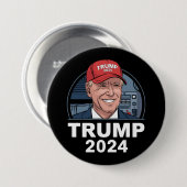 Joe biden trägt einen Trump-Hut Button (Vorne & Hinten)