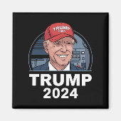 Joe biden trägt einen Trump-Hut Magnet (Vorne)