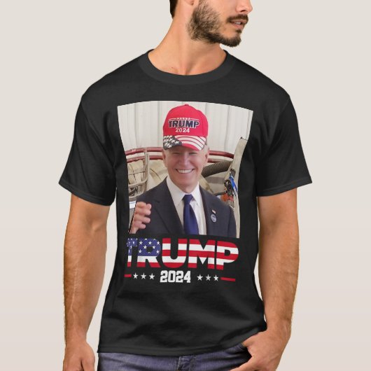 Joe Biden trägt einen Trump-Hut T-Shirt (Vorderseite)