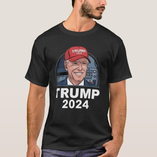 Joe biden trägt einen Trump-Hut T-Shirt (Vorderseite)