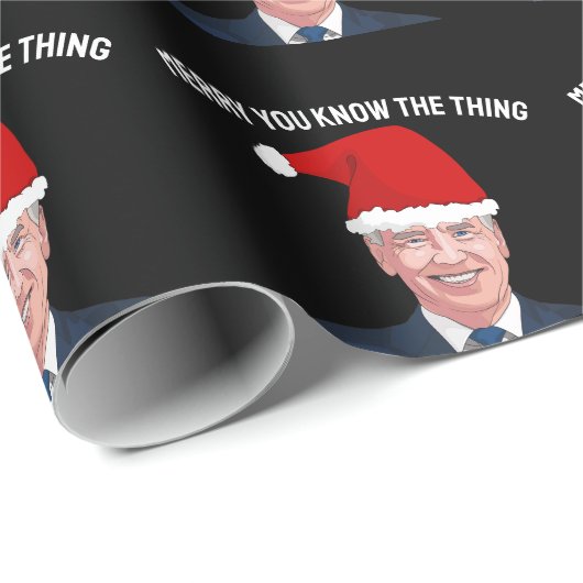 JOE BIDEN TRAING WEIHNACHTSMANNMÜTZE DAS THEMA WRA GESCHENKPAPIER (Rolleneckpunkt)