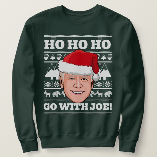 Joe Biden Ugly Christmas Sweater Go mit Joe Sweatshirt (Design vorne)