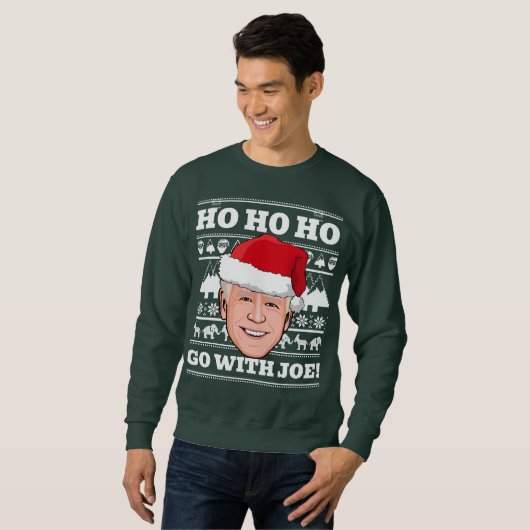 Joe Biden Ugly Christmas Sweater Go mit Joe Sweatshirt (Vorne ganz)