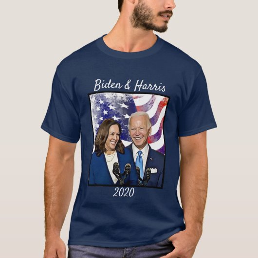 Joe Biden und Kamala Harris 2020 für Präsident T-Shirt (Vorderseite)