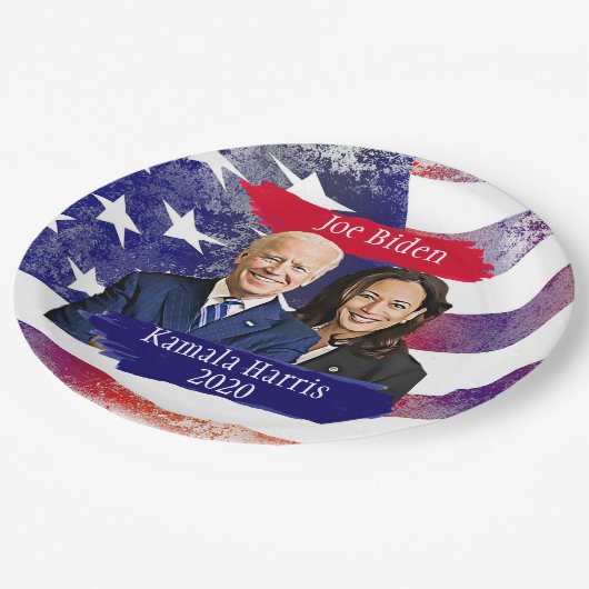 Joe Biden und Kamala Harris 2020 Party Pappteller (Schrägansicht)